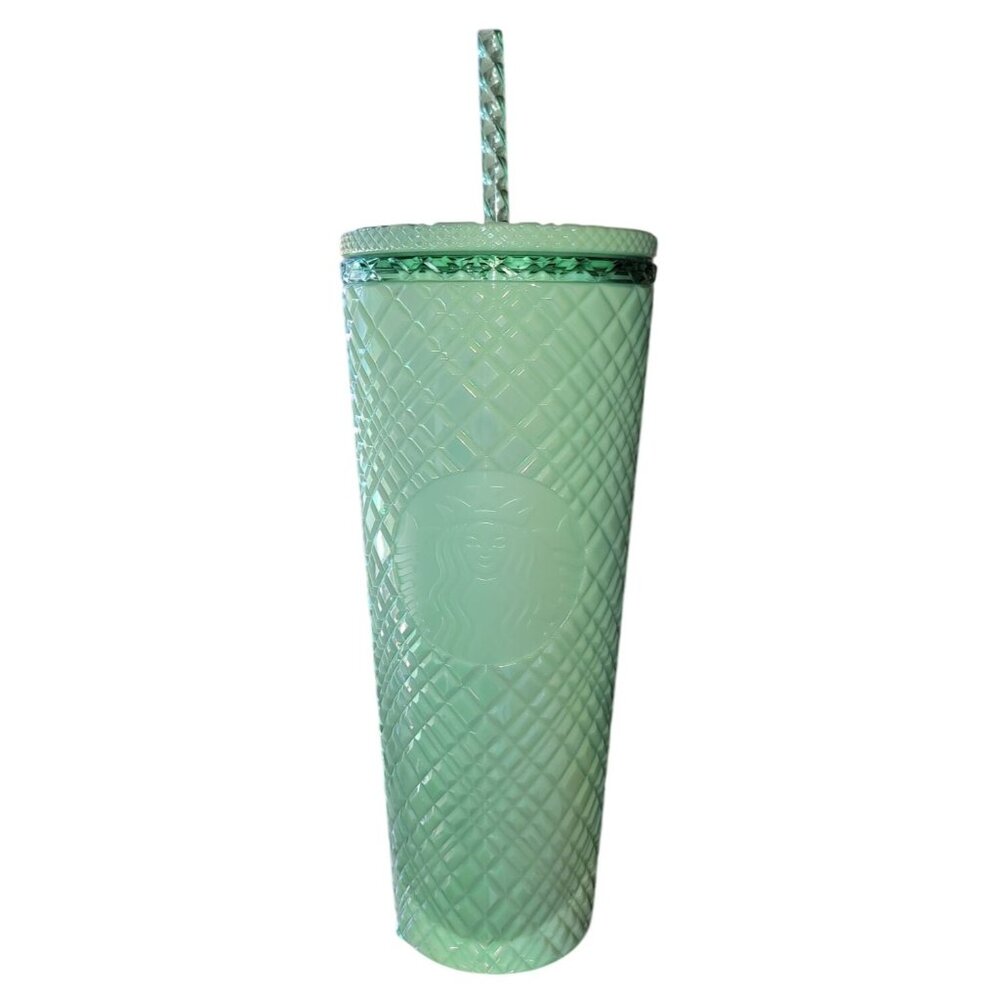 Starbucks 2024 Summer Mint Jeweled Tumbler With Straw 24 Oz - Picture 1 of 6
